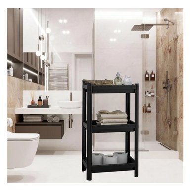 ESTANTE RYBIU HO29700 NEGRO PRACTICO 3 NIVELES + REGALO STICKERS - 5