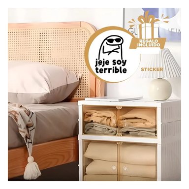 ORGANIZADOR CON PUERTAS 2 NIVELES BLANCO PARA LIMPIEZA EN DOMICILIO Y+REGALO STICKER