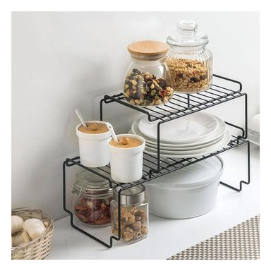 ESTANTE RYBIU HO29704 NEGRO APILABLE CON CAPAS PROTECCION