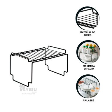 ESTANTE RYBIU HO29704 NEGRO IDEAL COCINA + REGALO AGENDITA - 2