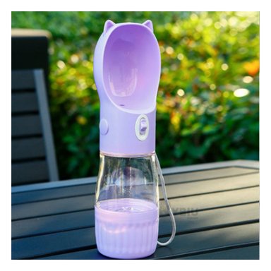 DISPENSADOR AGUA PERRO MA29119 PORTÁTIL COLOR LILA Y PAPEL REGALO RYBIU