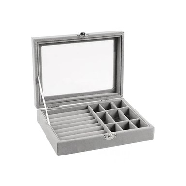 JOYERO RYBIU BE32250 TERCIOPELO GRIS ORGANIZADOR MULTIFUNCIONAL
