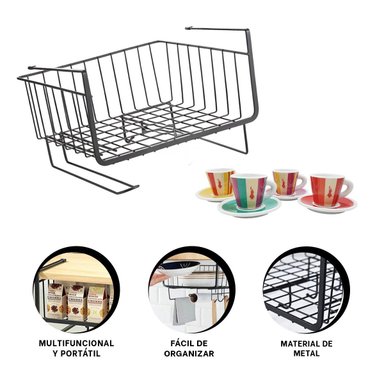 CESTA RYBIU HO29734 METAL NEGRO MULTIFUNCIONAL Y PORTATIL + PAPEL REGALO