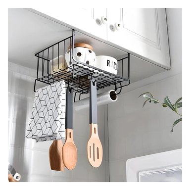 CESTA RYBIU HO29734 METAL NEGRO FLOTANTE ICO ORGANIZADOR ELEGANTE