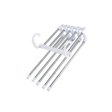 PERCHA VERTICAL PARA PANTALONES SISTEMA MAGICO BLANCO 5 EN 1 HOGAR Y+PAPEL REGALO