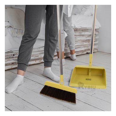 SET LIMPIEZA RYBIU HO30848 ESCOBA VERSATIL + RECOGEDOR AMARILLO Y + AGENDA