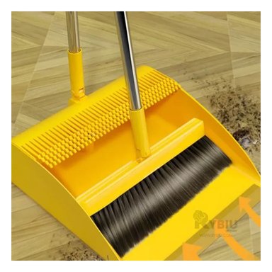SET LIMPIEZA RYBIU HO30848 ESCOBA VERSATIL + RECOGEDOR AMARILLO Y + AGENDA - 3