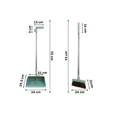 SET LIMPIEZA RYBIU HO30849 ESCOBA FAMILIAR MODERNO + RECOGEDOR VERDE - 4
