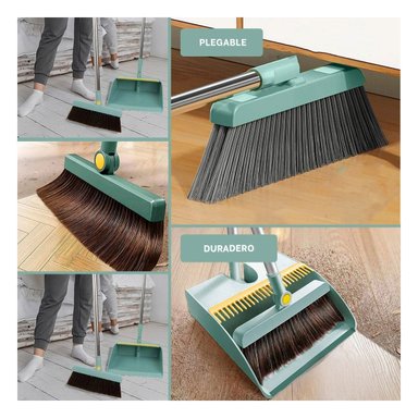 SET LIMPIEZA RYBIU HO30849 ESCOBA FAMILIAR MODERNO + RECOGEDOR VERDE - 5