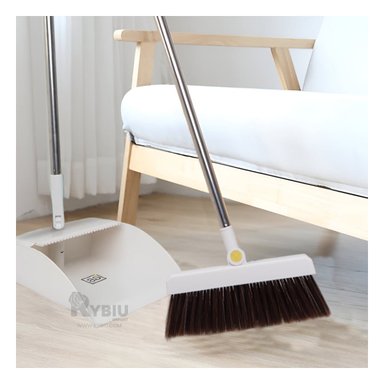 SET LIMPIEZA RYBIU HO30847 ESCOBA + RECOGEDOR RESISTENTE BLANCO