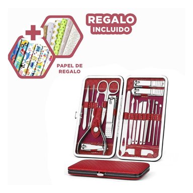 SET PEDICURE RYBIU BE29803 ROJO DURADERO Y+PAPEL DE REGALO