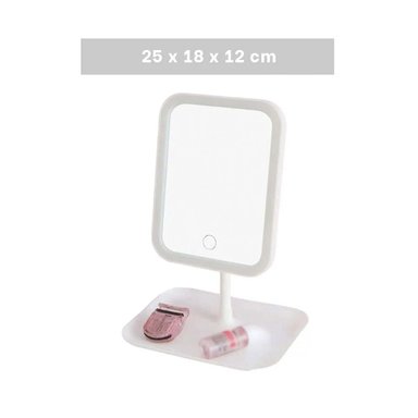 ESPEJO RYBIU BE32221 CUADRADO BLANCO LED TACTIL PRACTICO - 4