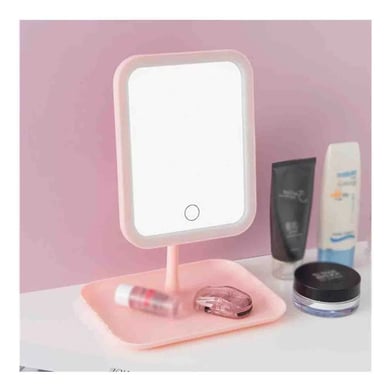 ESPEJO RYBIU BE32220 CUADRADO MAQUILLAJE LED EN ROSADO + PAPEL REGALO - 3