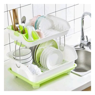 SET ESCURRIDOR RYBIU CO30400 VERDE FUNCIONAL 2N COCINA + REGALO STICKERS - 2