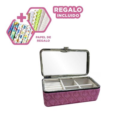 JOYERO RYBIU BE32230 MINIMALISTA Y PAPEL REGALO ROSADO