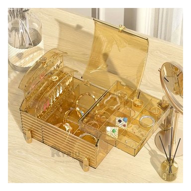 ORGANIZADOR RYBIU BE32229 AMARILLO CLARO FORMA BAUL JOYAS + PAPEL REGALO