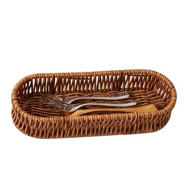 CESTA RYBIU HO30194 MARRÓN DECORATIVA OVALADA + PAPEL REGALO