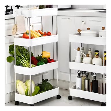 ESTANTE COCINA RYBIU HO30742 BLANCO 4 NIVELES CON RUEDAS