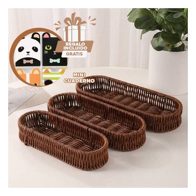 CESTA RYBIU HO30194 MARRÓN ALMACENAMIENTO + REGALO AGENDITA