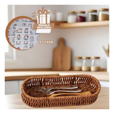 CESTA RYBIU HO30194 MARRÓN RUSTICA COCINA + REGALO STICKERS