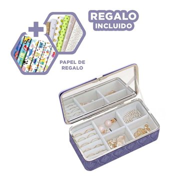 JOYERO RYBIU BE32231 MINIMALISTA DISEÑO Y PAPEL REGALO LILA