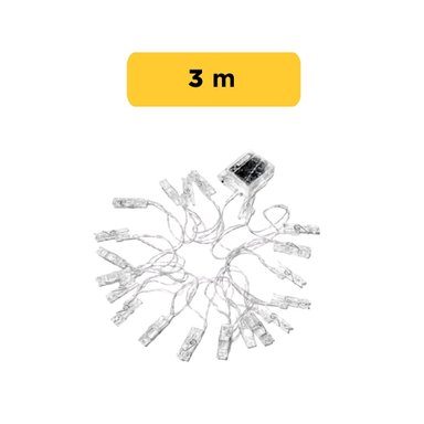 LUCES LED RYBIU HO30766 AMARILLO CON 20 CLIPS FOTOS - 4