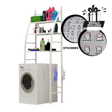 ESTANTE RYBIU HO30745 BLANCO MULTIUSOS CON DISEÑO CURVO + REGALO STICKERS