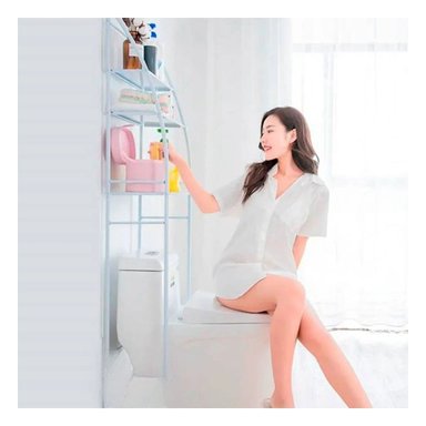 ESTANTE RYBIU HO30745 BLANCO MULTIUSOS CON DISEÑO CURVO + REGALO STICKERS - 2
