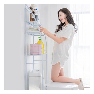 ESTANTE RYBIU HO30745 BLANCO ORGANIZADOR BAÑO CURVO Y + PAPEL REGALO - 2