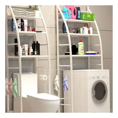 ESTANTE RYBIU HO30745 BLANCO ORGANIZADOR BAÑO CURVO Y + PAPEL REGALO - 5
