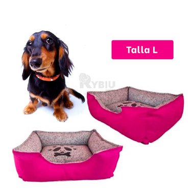 CAMA PERROS MA31028 RYBIU FUNCIONAL DE TALLA L TONO FUCSIA + STICKERS