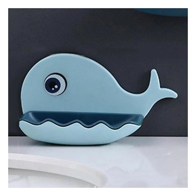 PORTA JABON CON FORMA DE BALLENA CELESTE PARA HOGAR ZONA DE LAVADO