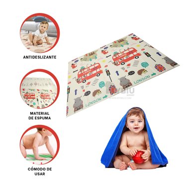 ALFOMBRA RYBIU HO30719 200 X 180 CM INFANTIL RESISTENTE Y DURADERO MULTICOLOR + REGALO AGENDITA - 2