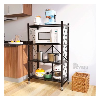 ESTANTE RYBIU HO30749 NEGRO IDEAL EL HOGAR 4 + REGALO AGENDITA