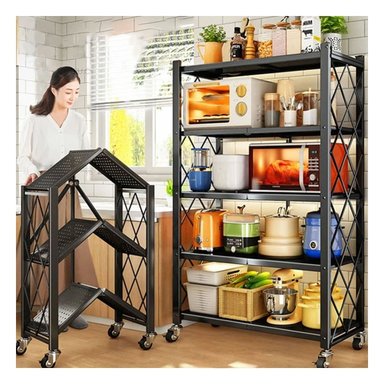 ESTANTE RYBIU HO30749 NEGRO PLEGABLE EL HOGAR 4 NIVELES