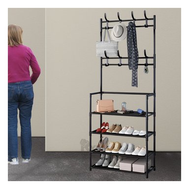 ZAPATERA RYBIU RECTO NEGRO CON PERCHERO + REGALO AGENDITA