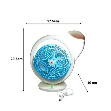 VENTILADOR PORTATIL RYBIU JR2019 3 NIVELES CELESTE + PAPEL REGALO - 4