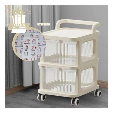 ORGANIZADOR RYBIU HO30077 BEIGE PORTATIL RUEDAS + REGALO STICKERS