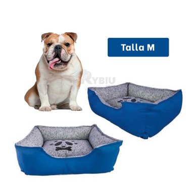 CAMA PERROS MA31032 RYBIU PET EN TALLA M COLOR AZUL + STICKERS