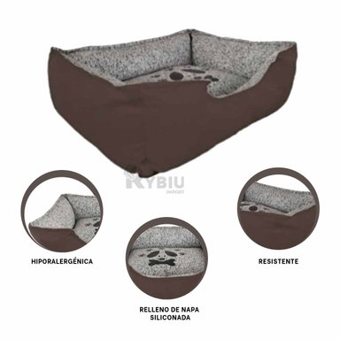 CAMA PERROS MA31039 RYBIU PET EN TONO MARRON TALLA S + STICKERS