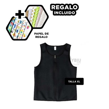 CHALECO HOMBRE RYBIU NEGRO DE30530 COMODO LLEVAR TALLA XL  + PAPEL REGALO