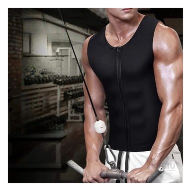 CHALECO HOMBRE RYBIU NEGRO DE30528 COMODO LLEVAR TALLA M  + PAPEL REGALO