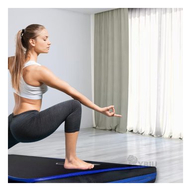 COLCHONETA RYBIU DE30532 PILATES NEGRA L CON AZUL + PAPEL REGALO