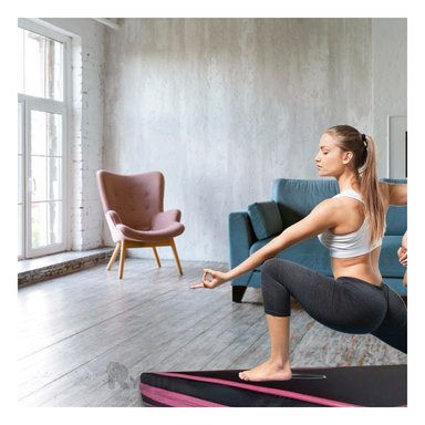 COLCHONETA RYBIU DE30542 5.5X100CM PILATES NEGRA S CON ROSADO + PAPEL REGALO