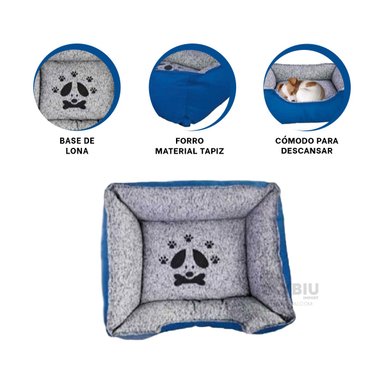 CAMA PERROS MA31037 RYBIU PET EN TALLA S COLOR AZUL + STICKERS