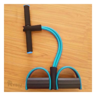 LIGA ELÁSTICA RYBIU DE30584 RESISTENCIA ABDOMINAL PULL CELESTE Y NEGRO