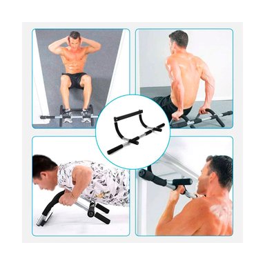 BARRAS RYBIU DE30575 ACERO EJERCICIO PUERTA NEGRO + PAPEL REGALO