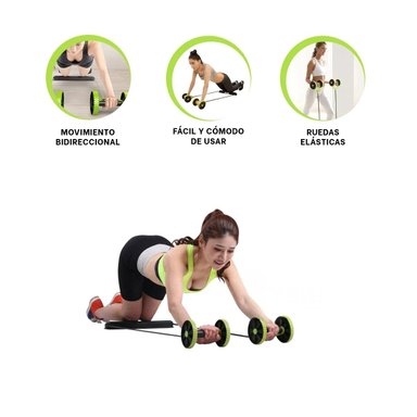 RUEDA ABDOMINAL RYBIU DE30643 REVOFLEX XTREME CON ELASTICO EJERCICIO VERDE - 3