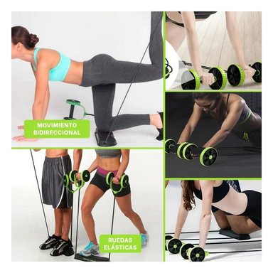RUEDA ABDOMINAL RYBIU DE30643 REVOFLEX XTREME CON ELASTICO EJERCICIO VERDE - 5