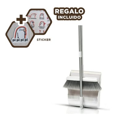 SET LIMPIEZA RYBIU HO30731 RIPLEY ESCOBA MULTIUSOS 2 EN 1 BLANCO +  STICKERS